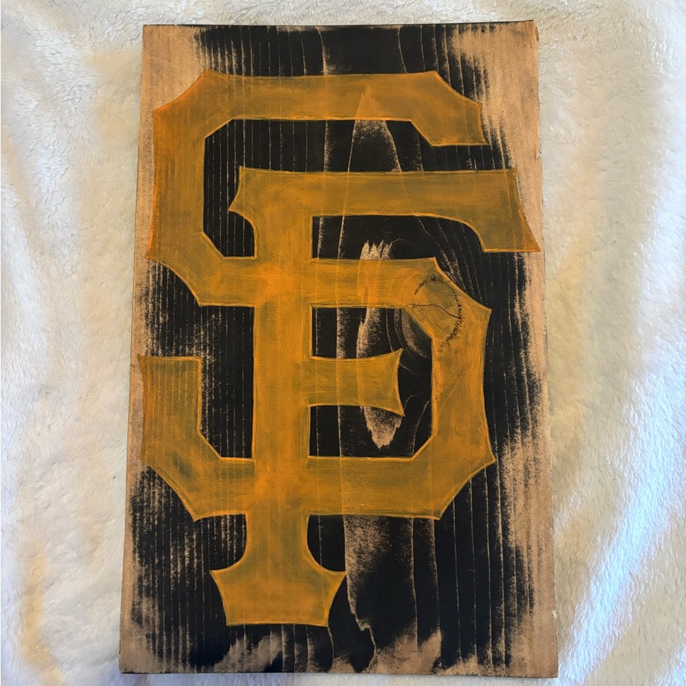 Hand painted SF Giants wooden wall art